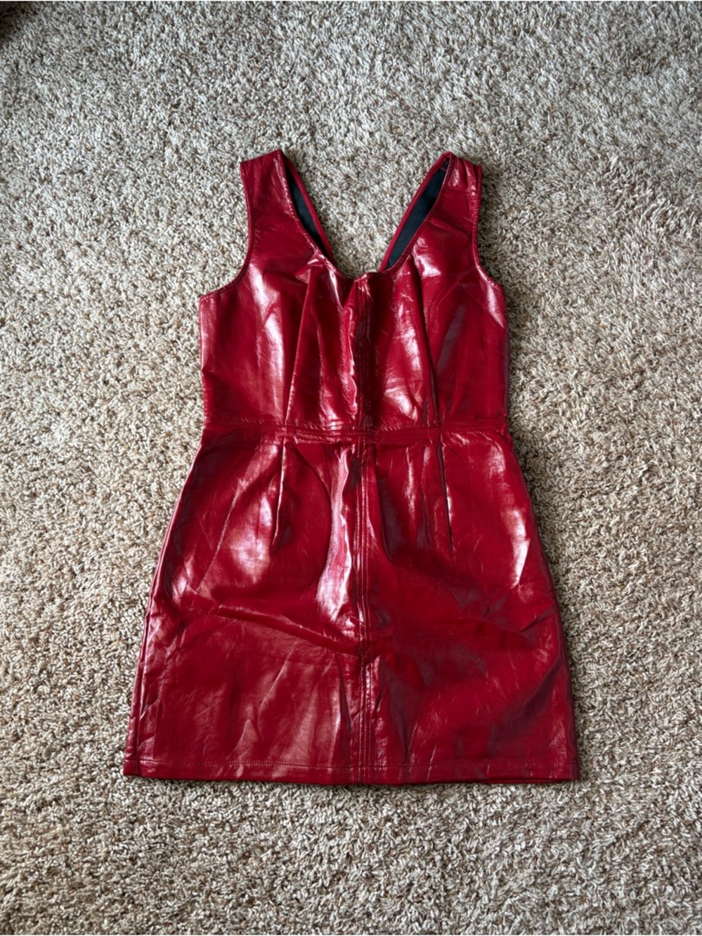 Urban Outfitters Red Faux Leather Dress
